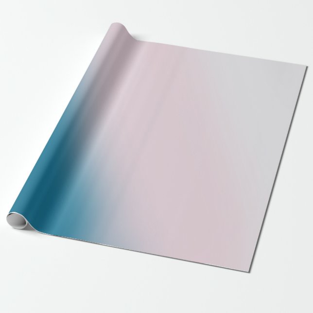 Papel De Presente Algodão Doce Rosa e Azul Gradiente Sonho Suave (Desenrolado)