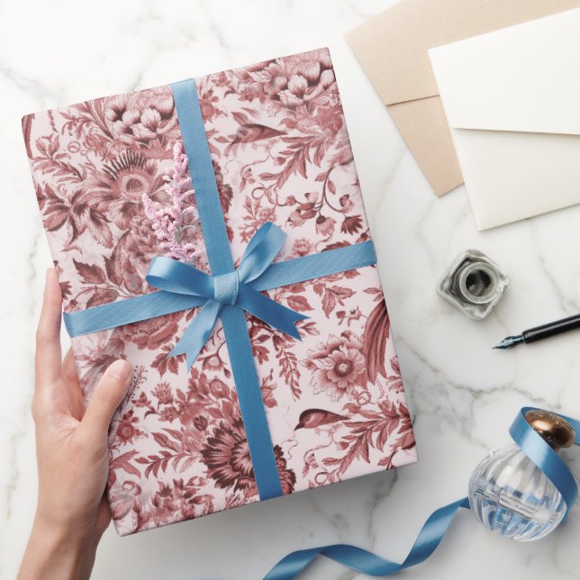 Papel De Presente Algodão francês Red Rustic Elegance (Presentear)