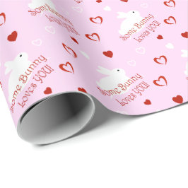 Papel De Presente Algum Coelhinho Ama Você! Embrulho de Presente do