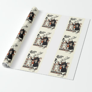 Papel De Presente Alice Art Wonderland White Rabbit Classic