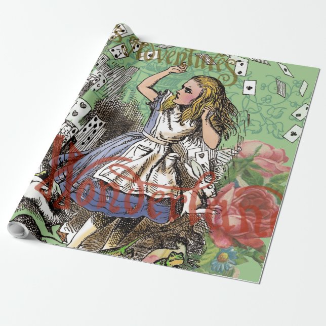 Papel De Presente alice cards maravilderland hatrabbit (Desenrolado)