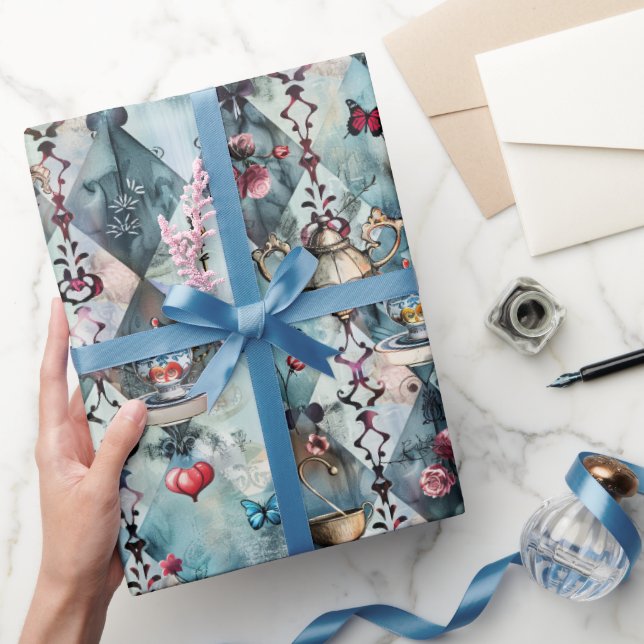 Papel De Presente Alice in Wonderland Pattern (Presentear)