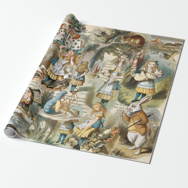 Papel De Presente Alice In Wonderland Wrappaper (Desenrolado)