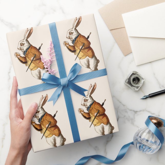 Papel De Presente Alice no Coelho Branco na Maravilha (Presentear)