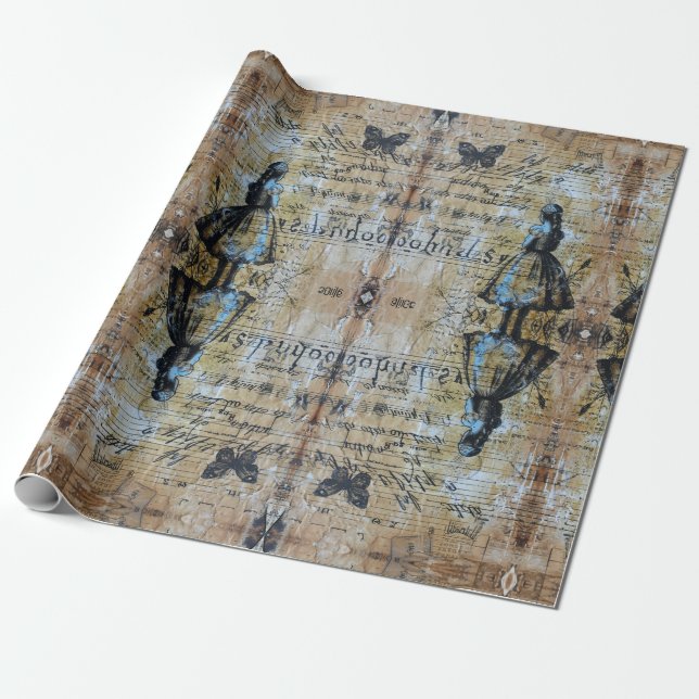 Papel De Presente Alice no mundo maravilhoso (Desenrolado)