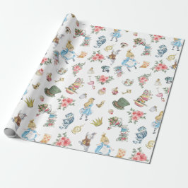 Papel De Presente Alice no Onederland Themed WrapPaper Paper