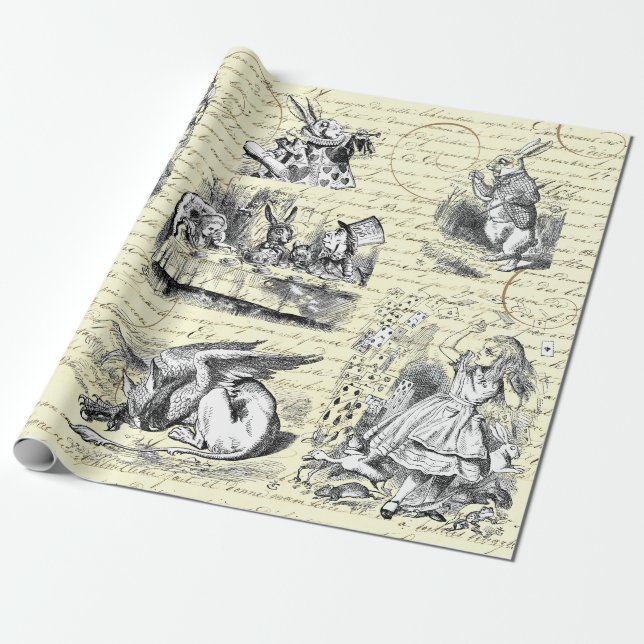 Papel De Presente Alice no País das Maravilhas (Desenrolado)