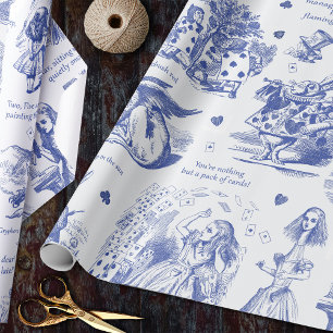 Papel De Presente Alice no País das Maravilhas - Citações Azuis
