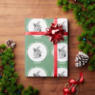 Papel De Presente Alice no País das Maravilhas do Coelho Branco