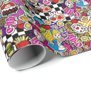 Papel De Presente Alice no País das Maravilhas do Tea Party