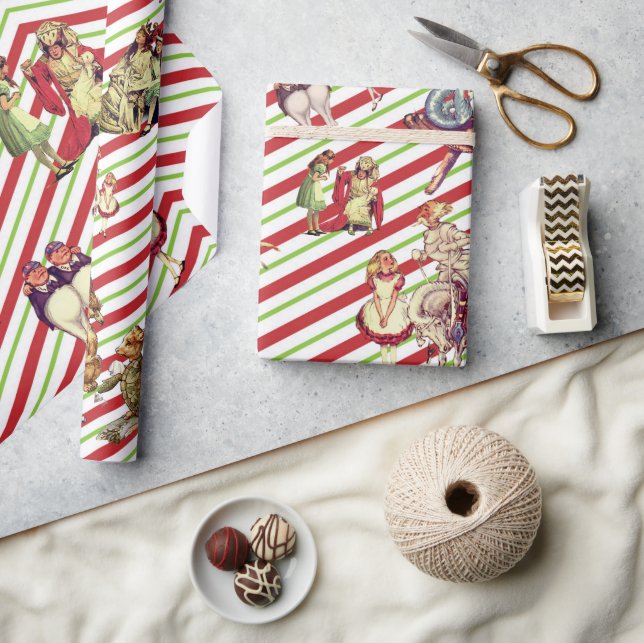 Papel De Presente Alice Rainha dos Corações e Cavaleiro Humpty (Artesanato)