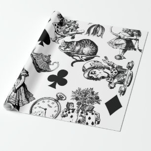 Papel De Presente Alice White Rabbit Wonderland Classic