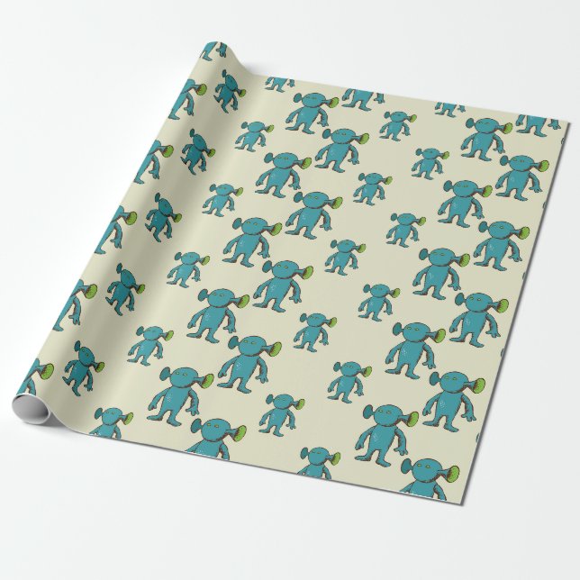 Papel De Presente Alienígena (Desenrolado)