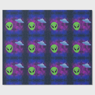 Papel De Presente Alienígena Espacial