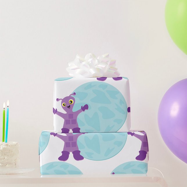 Papel De Presente Alienígena Roxo (Criador carregado)