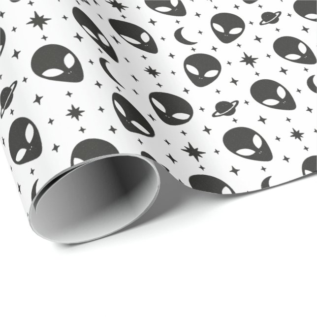 Papel De Presente Alienígenas e Estrelas (Ponta do rolo)