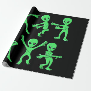 Papel De Presente Aliens Dançando Desafio do Dia das Bruxas