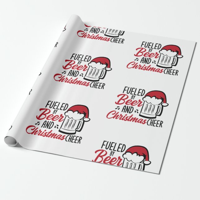 Papel De Presente Alimentado por cerveja e animador de Natal (Desenrolado)