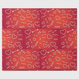 Papel De Presente Aljava de Cupido: Padrão Abstrato Geométrico de Am
