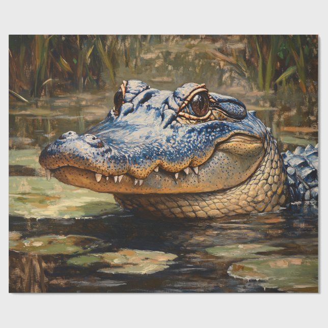 Papel De Presente Alligador na Decoupage de Everglades Wildlife (Aberto)