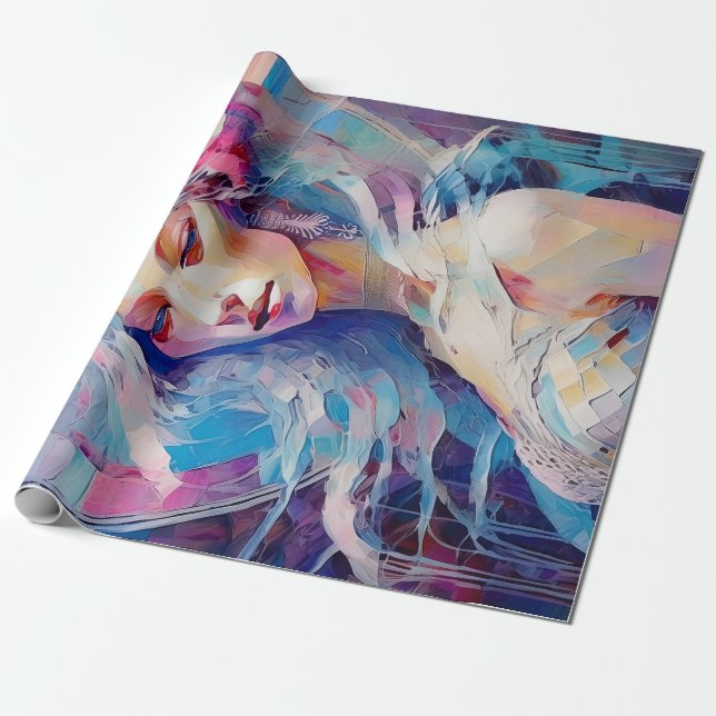 Papel De Presente Alma de um Anjo, Colagem de Papel Pastel (Desenrolado)