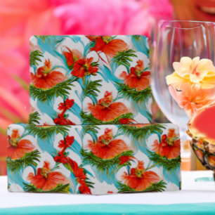 Papel De Presente Aloha Floral Tropical Botânica Aquarela