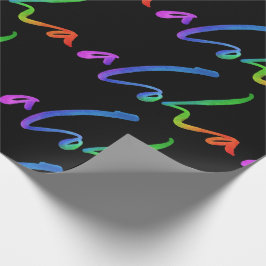 Papel De Presente Aloha - Letra Tropical Negra - Havaí Hawai'i