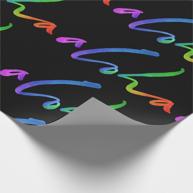 Papel De Presente Aloha - Letra Tropical Negra - Havaí Hawai'i (Ponta)