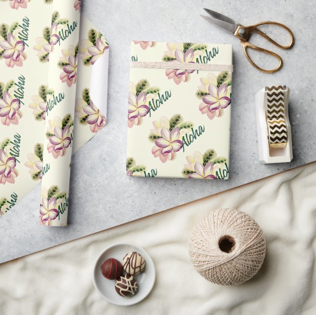Papel De Presente Aloha Plumeria (Artesanato)