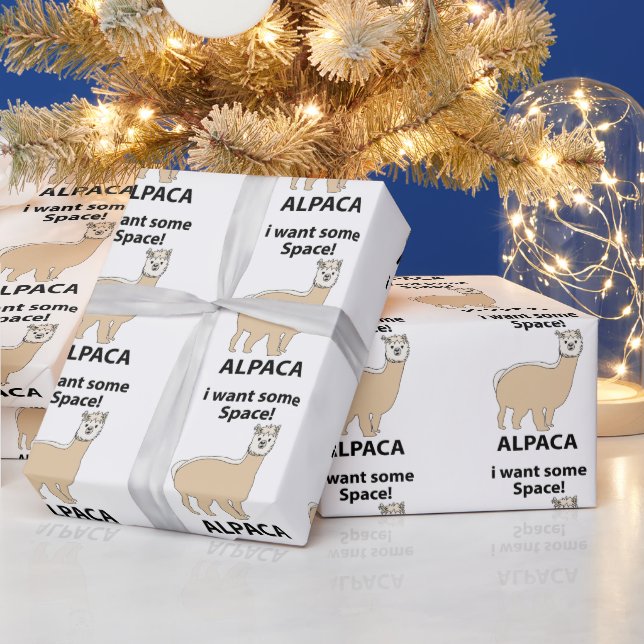 Papel De Presente Alpaca Eu Quero Um Espaço Alpaca Engraçado (Feriados)