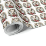 Papel De Presente Alpaca Wreath Christmas Gift Wraps<br><div class="desc">Adorável papel de embrulho de presente de Natal no templo Alpaca.</div>
