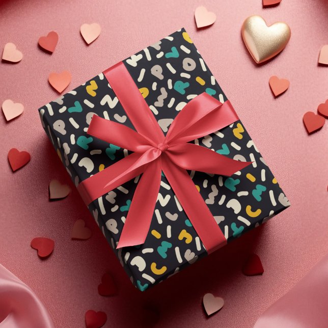 Papel De Presente Alphabet Random Letters Art (alphabet pattern birthday packing gift wrap,gift wrapping paper,return gift wrap paper,paper gift)