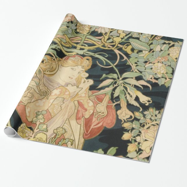 Papel De Presente Alphonse Mucha - Alphonse (Desenrolado)