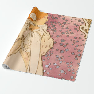 Papel De Presente Alphonse Mucha La Dame Aux Camelias: Art Nouveau