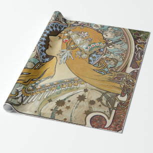 Papel De Presente Alphonse Mucha Zodiac Restaurado