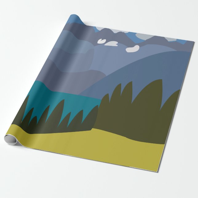 Papel De Presente Alps Mountain Lake (Desenrolado)
