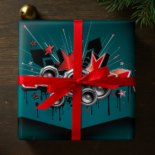 Papel De Presente Alto Falantes Gráficos de Música Áudio