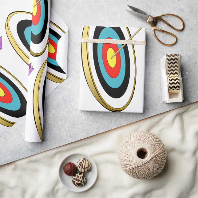 Papel De Presente Alvo de Archery Bullseye com Arrow Hitting Center (Criador carregado)