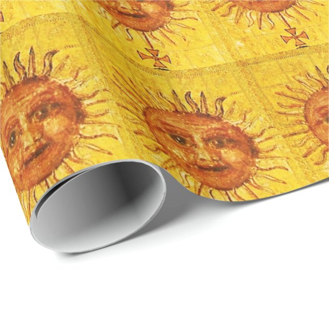 Papel De Presente ALVOS DE RENASCIMENTO ANTICOS 19/O Amarelo SUN (Ponta do rolo)