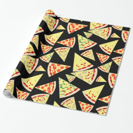 Papel De Presente Amante aleatório dinâmico da pizza do teste padrão