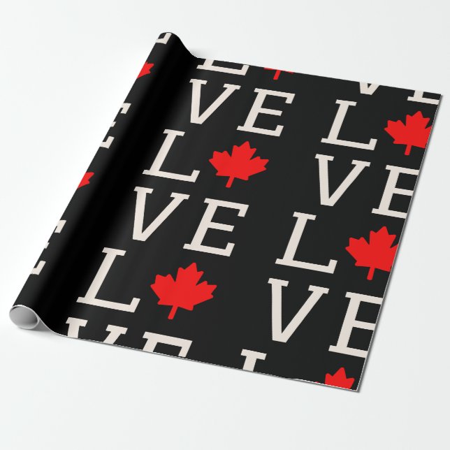 Papel De Presente amante canadá maple folha canadense (Desenrolado)