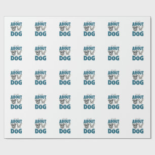 Papel De Presente Amante de Cachorro Engraçado Gráfico de Gravura Vi