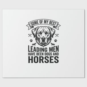 Papel De Presente Amante de Cão Cavalo Vintage Design de Homens Líde