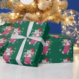 Papel De Presente Amante de Gatos Natal Gatos Divertidos Proprietári