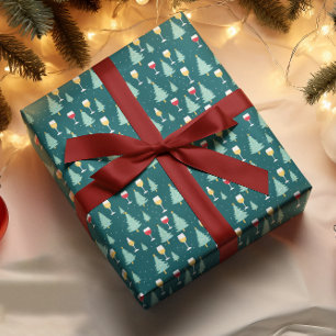 Papel De Presente Amante de Vinho de Natal