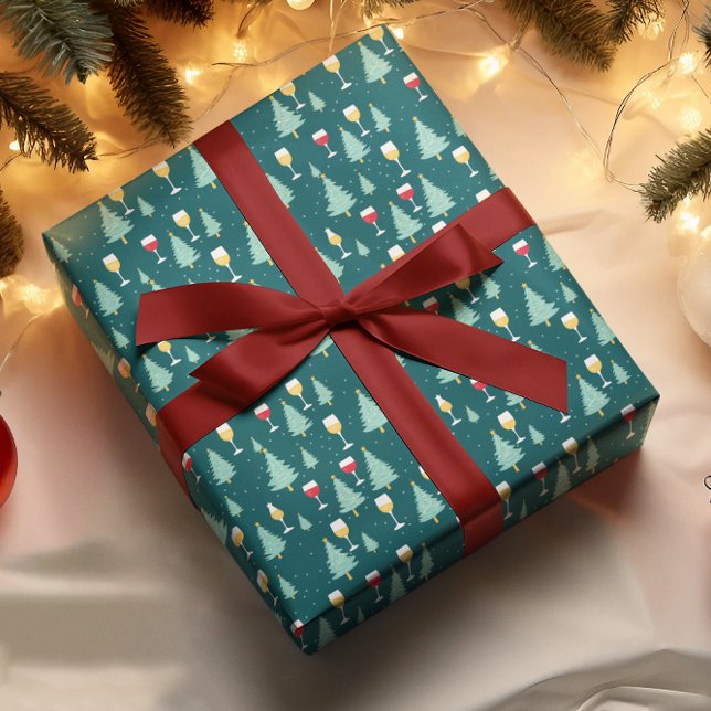 Papel De Presente Amante de Vinho de Natal (Criador carregado)