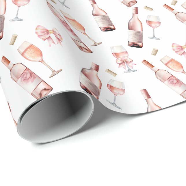 Papel De Presente Amante de Vinho Rosé (Ponta do rolo)