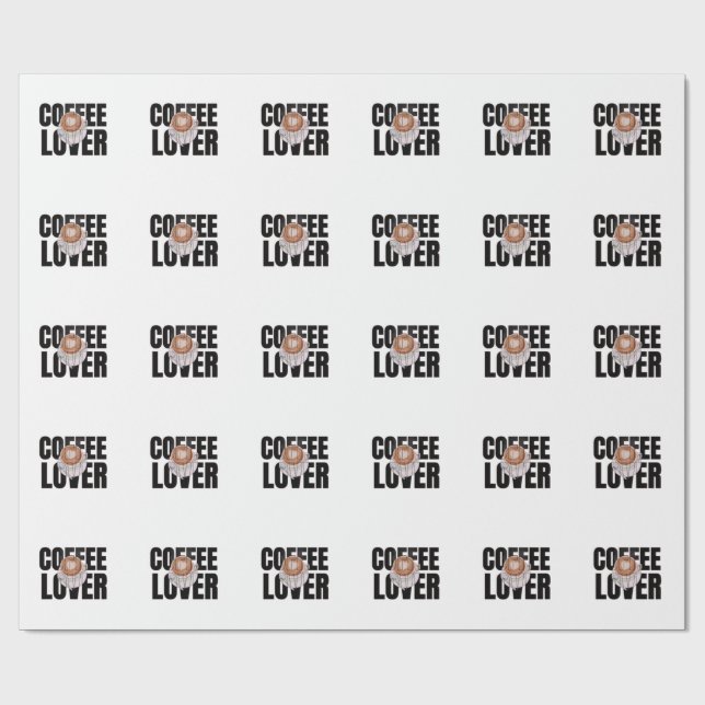 Papel De Presente Amante do Café – Viciado em Café Desi de Cafeína M (Aberto)