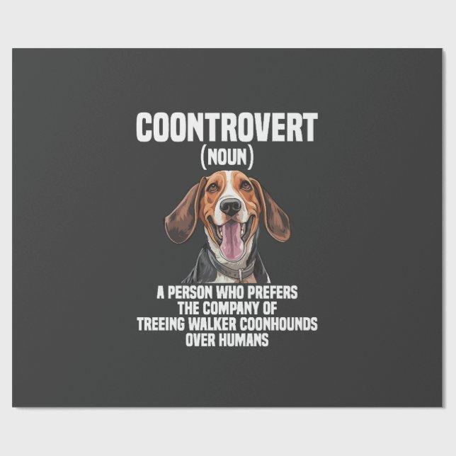 Papel De Presente Amante do Treeing Walker Coonhound Cachorro Coontr (Aberto)