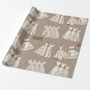 Papel De Presente Amantes Clássicos de Moda de Vestido de Coutura Cl